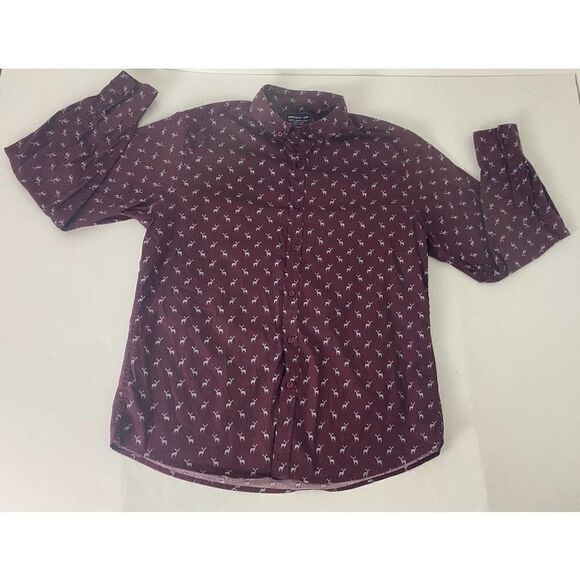 Paper Denim & Cloth Deer Print Button Down Shirt Red Reindeer Holiday XL - Picture 8 of 9
